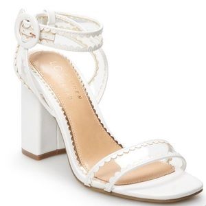 Lauren Conrad white Amazonite block heel